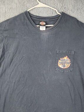 Harley Davidson Pocket-T Shirt Men's 2XL Kentucky Wildcat Faded Motorcycle Biker
